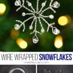 Wire and bead snowflake