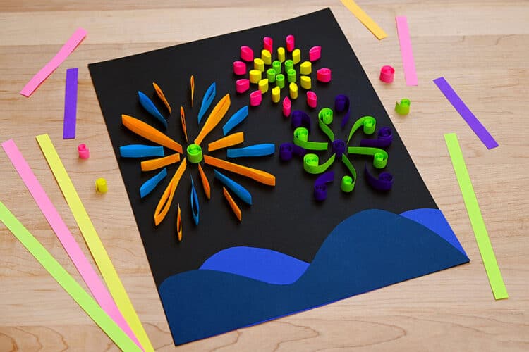 Paper Quilling Fireworks Colorful quilling fireworks