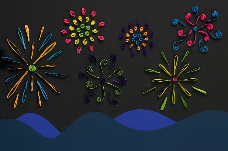 Paper Quilling Fireworks DIY paper fireworks