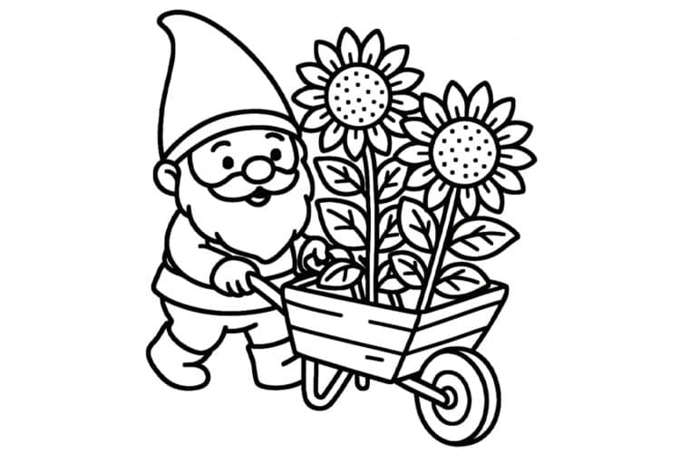 Gnome Coloring Pages Printable gnome coloring pages