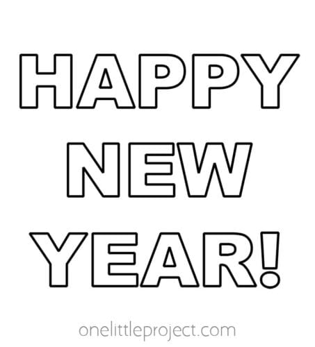 Happy New Year Chalk Art Template Printable chalk art template that says "Happy New Year!"