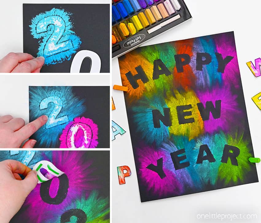 How to Make New Year's Chalk Art DIY new year's chalk art