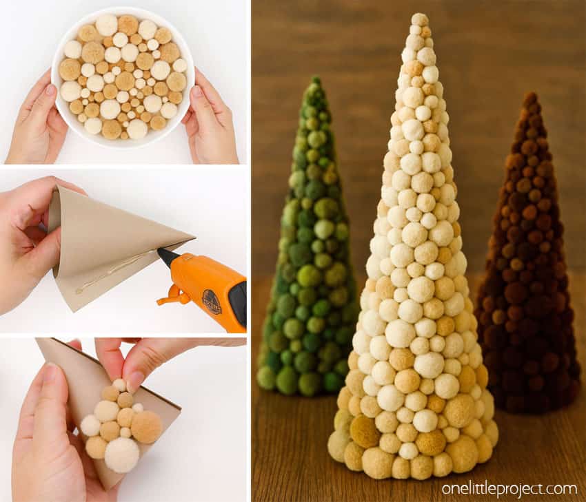 How to Make a Pom Pom Christmas Tree DIY pom pom Christmas tree