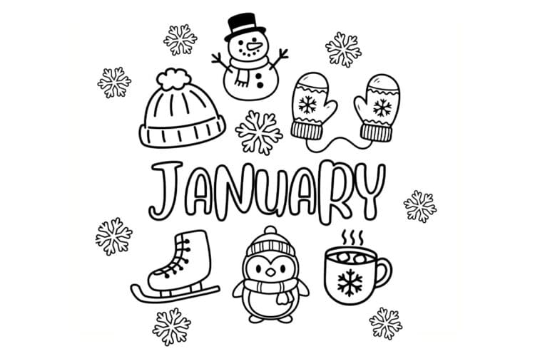 January Coloring Pages