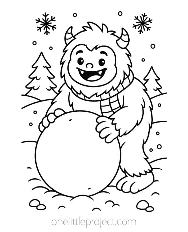 January Coloring Sheets January Coloring Sheets - yeti making a snowman