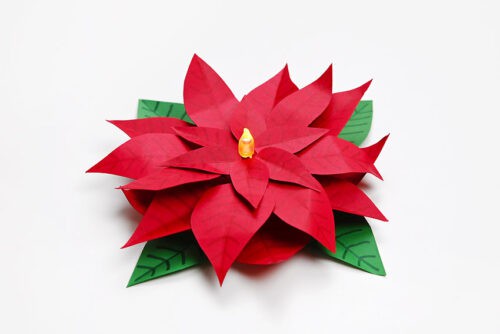 Paper Poinsettia Tea Light