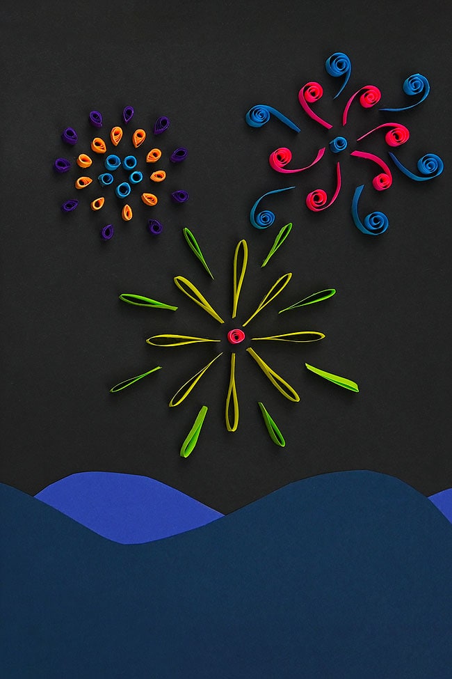 Quilling Fireworks Designs Closeup on quilling fireworks designs