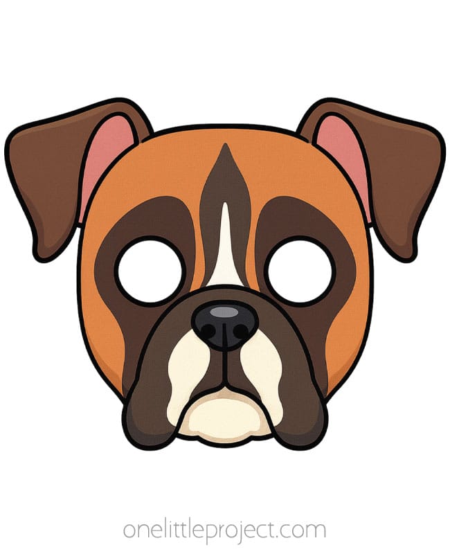 Boxer Dog Mask Printable boxer mask for kids