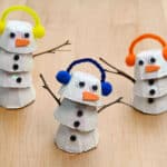 Easy Snowman Made with Egg Cartons