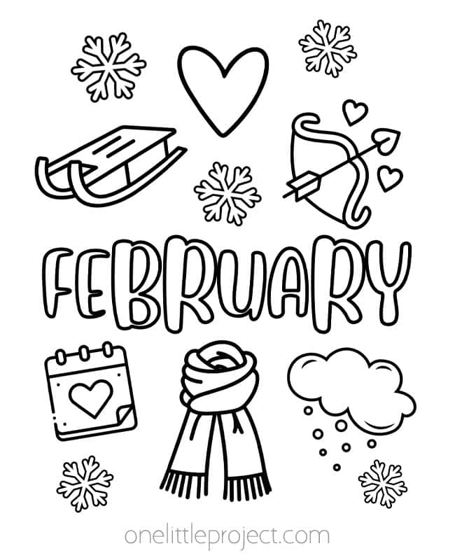 February Coloring Pages February Coloring Pages - cute winter and Valentine's images