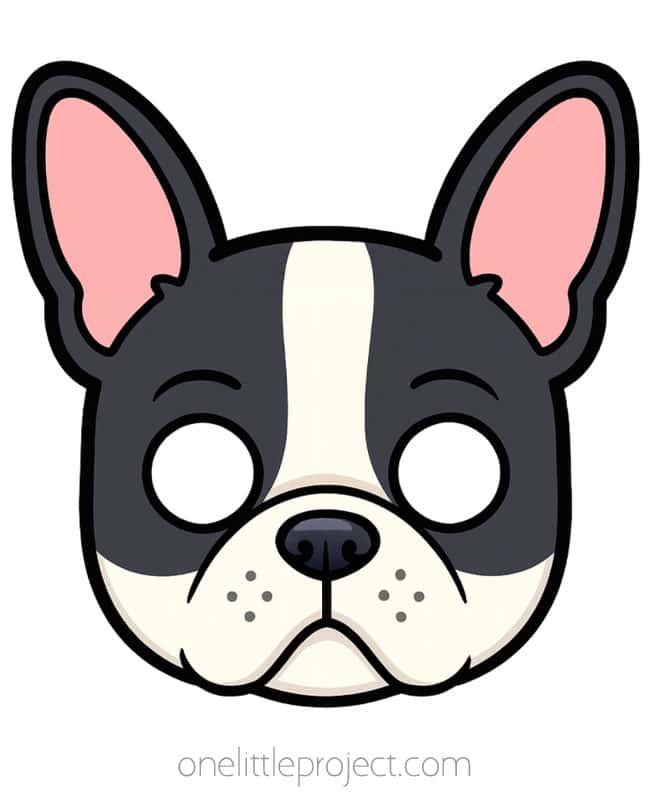 French Bulldog Dog Mask Printable French bulldog mask for kids