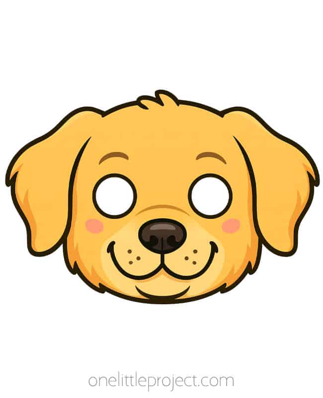 Golden Retriever Dog Mask Printable golden retriever mask for kids