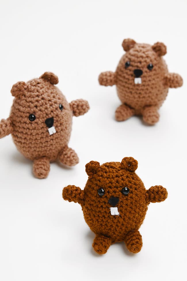 Groundhog Crochet Pattern Crochet groundhog plush toys made with our free pattern