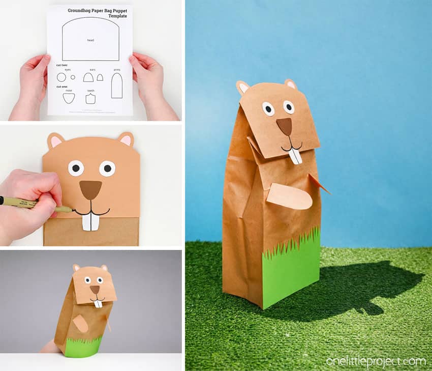 How to Make a Groundhog Puppet DIY groundhog paper bag puppet