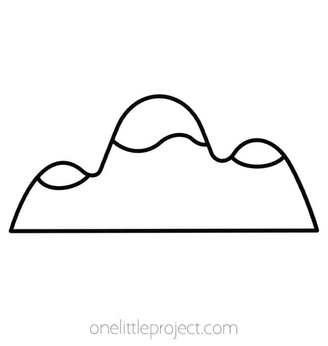 Mountain Range Outline Mountain Range Outline - rounded hills with snow caps