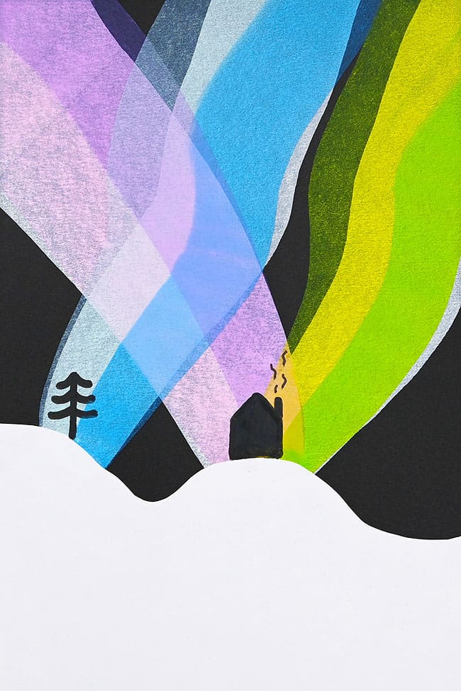 Northern Lights Squeegee Art Squeegee art of the northern lights