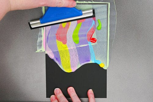 Northern Lights Squeegee Painting