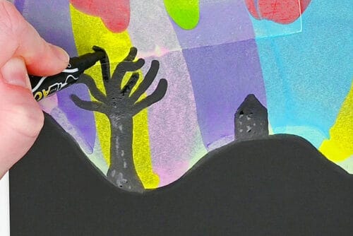 Northern Lights Squeegee Painting