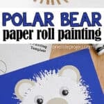 Painting a polar bear with paper rolls