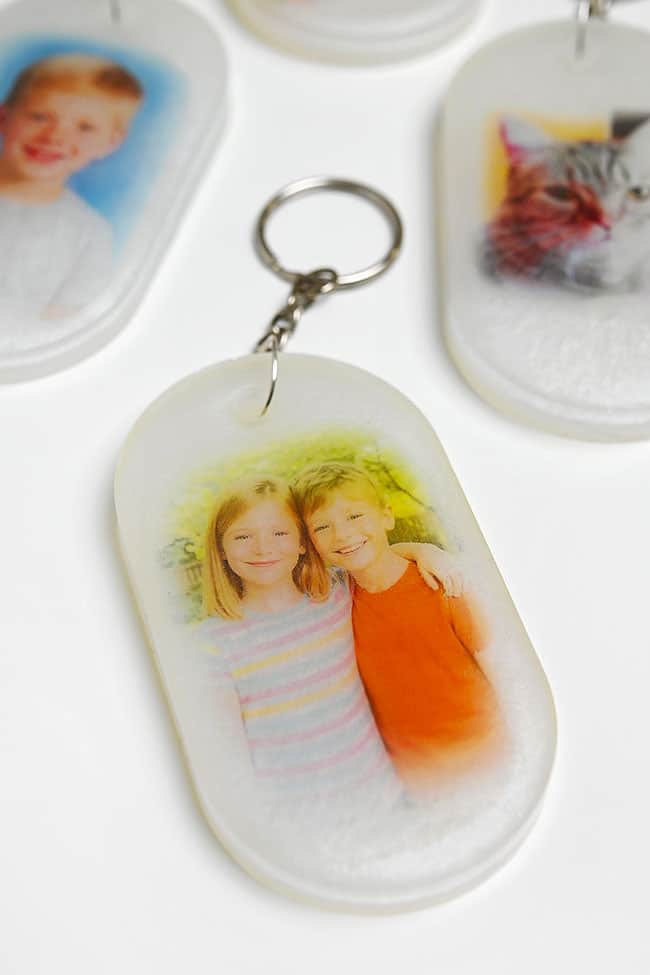 Photo in Resin Keychain Closeup on a photo in resin keychain