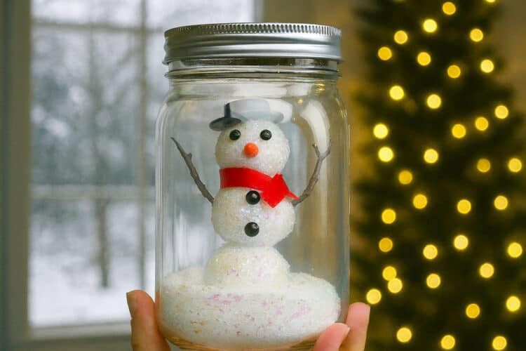 Snowman in a Jar Snowman jar winter decor