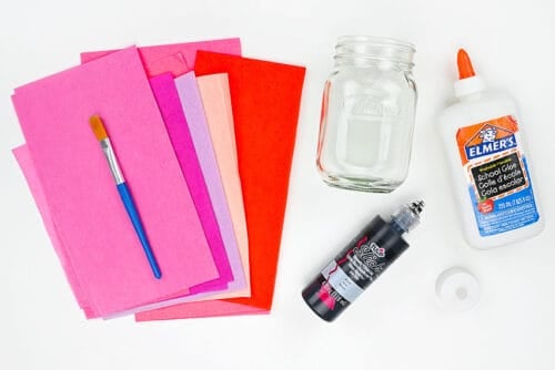 Valentine Mason Jars Supplies