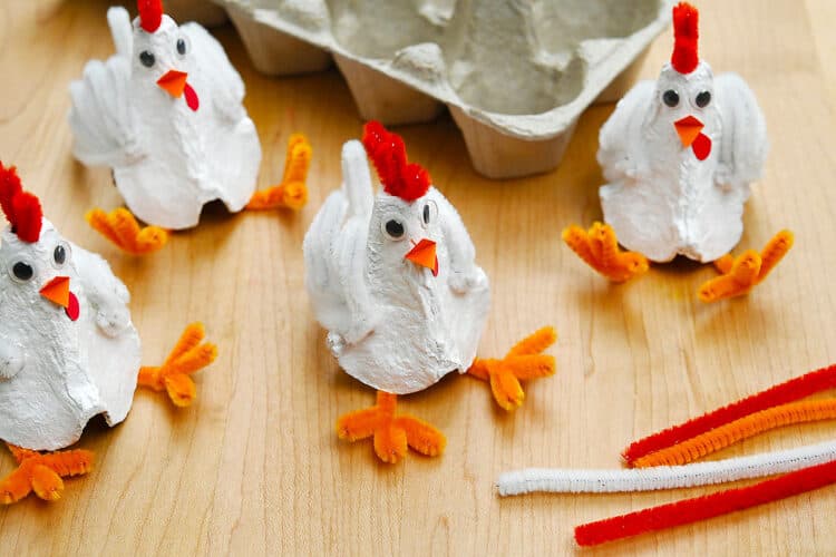 Egg Carton Chicken Craft Chicken egg carton craft