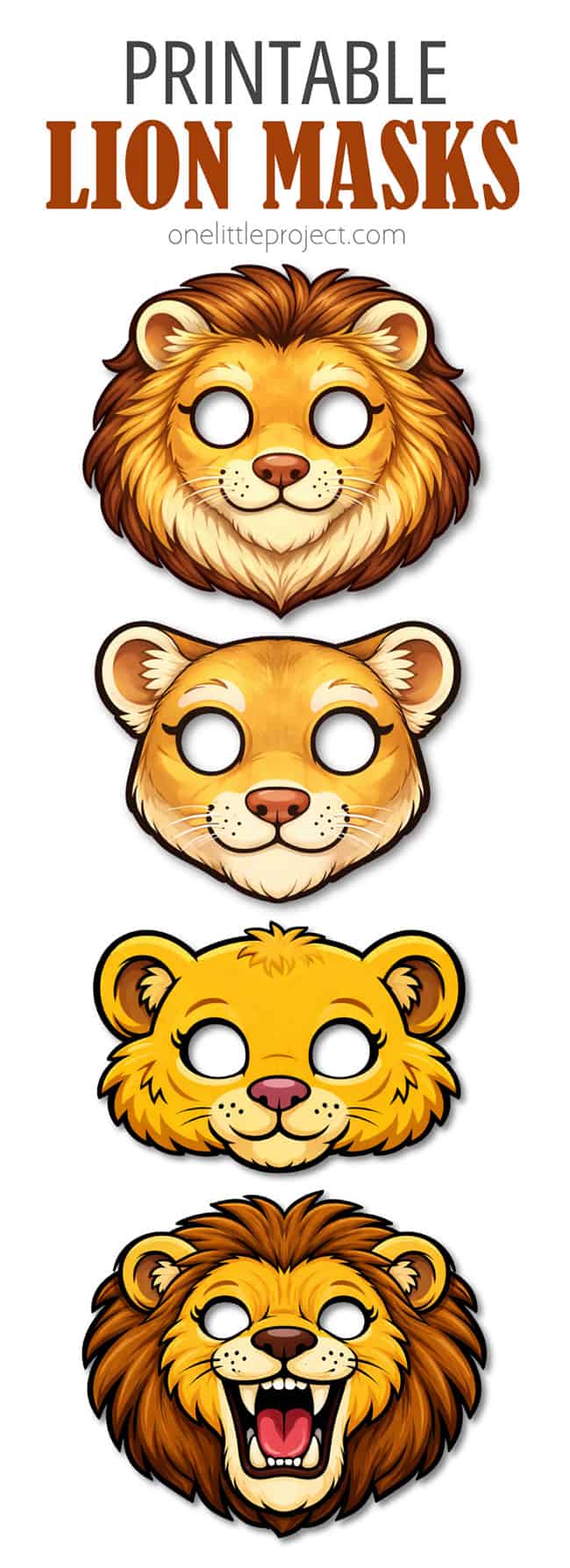 Lion Face Mask Free printable lion masks for kids