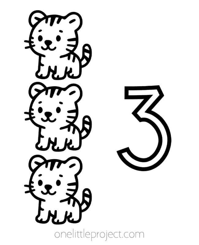 Number Coloring Pages Number 3 coloring page