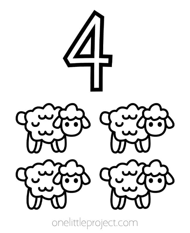 Number Coloring Pages Number 4 coloring page