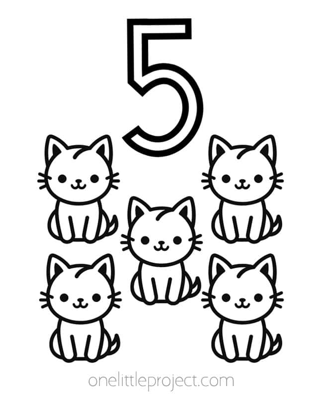 Number Coloring Pages Number 5 coloring page