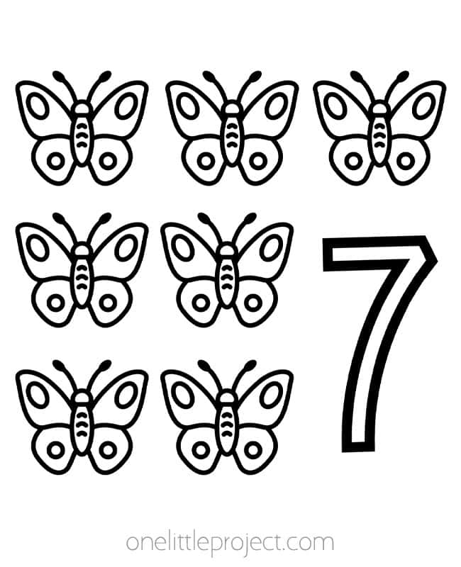 Number Color Sheets Number 7 coloring page