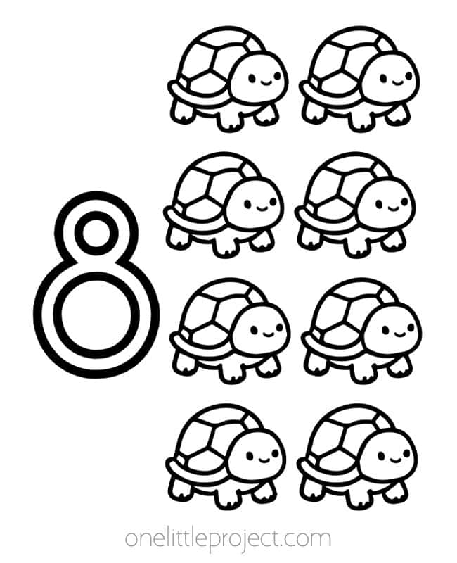 Number Coloring Sheet Number 8 coloring page