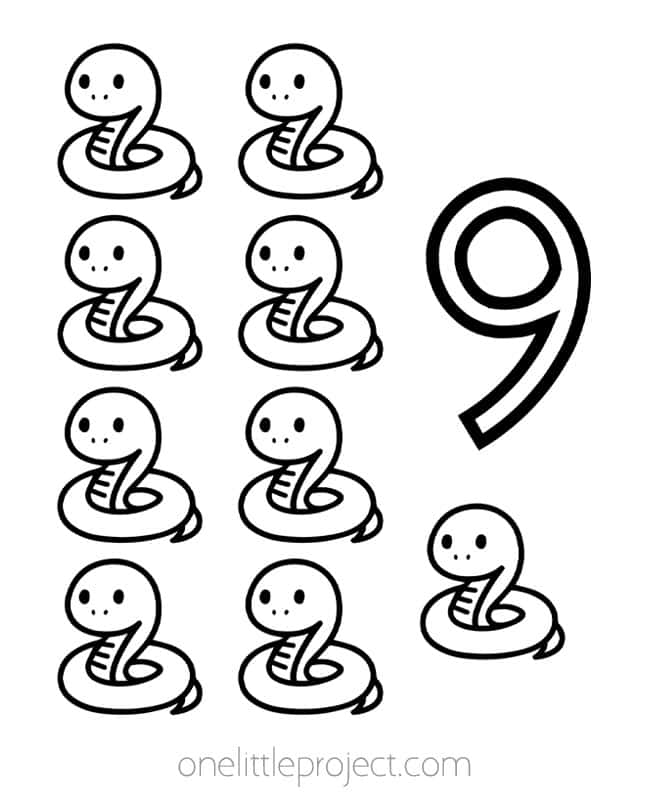 Number Coloring Book Pages Number 9 coloring page