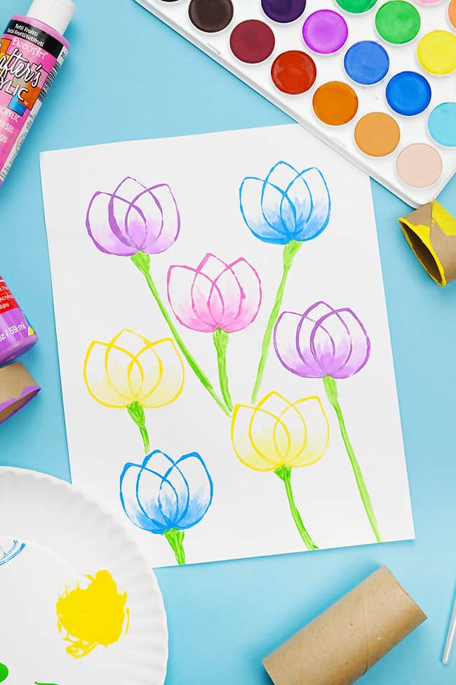 Paper Roll Tulip Art Tulip art made with paper roll stamps and acrylic paint