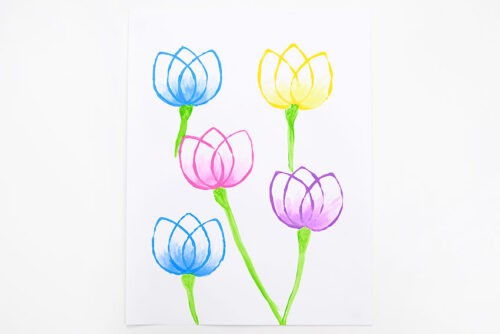 Paper Roll Tulip Painting