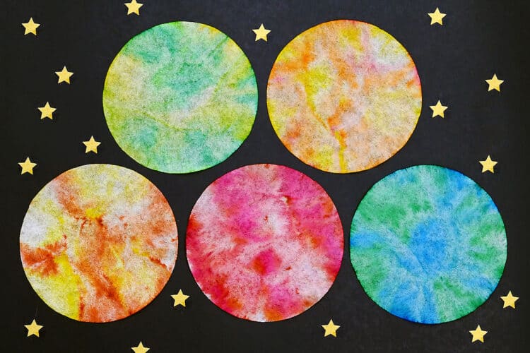 Coffee Filter Planets Planet coffee filter craft