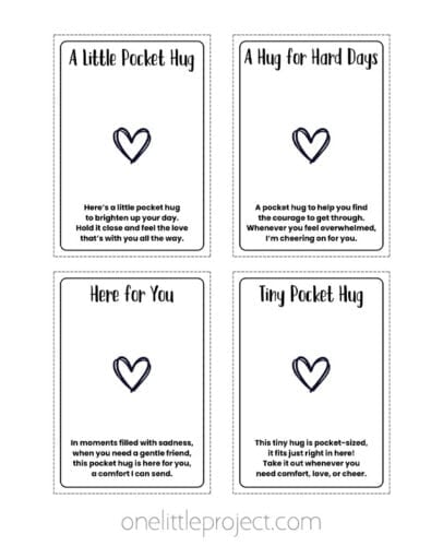 Pocket Hug Poem Printable pocket hug poems