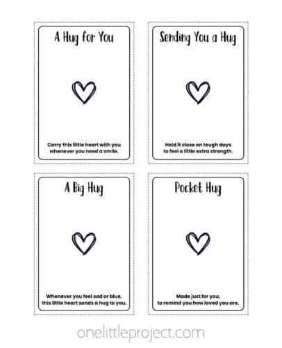 Pocket Hug Sayings Printable pocket hug sayings