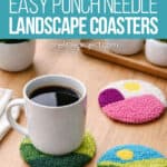 Instructions for a punch needle coaster landscape design