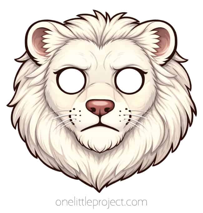 White Lion Mask Lion Mask - angry white lion