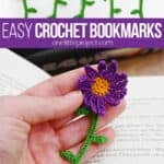 Pretty crochet flower bookmark