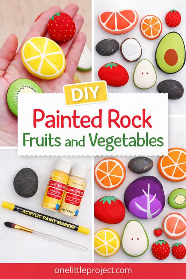 Fruit and Vegetable Painted Rocks – Easy Rock Painting Ideas