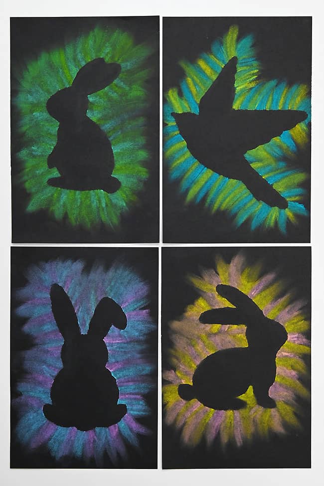 Easy Easter Chalk Art Colorful chalk art of Easter symbols