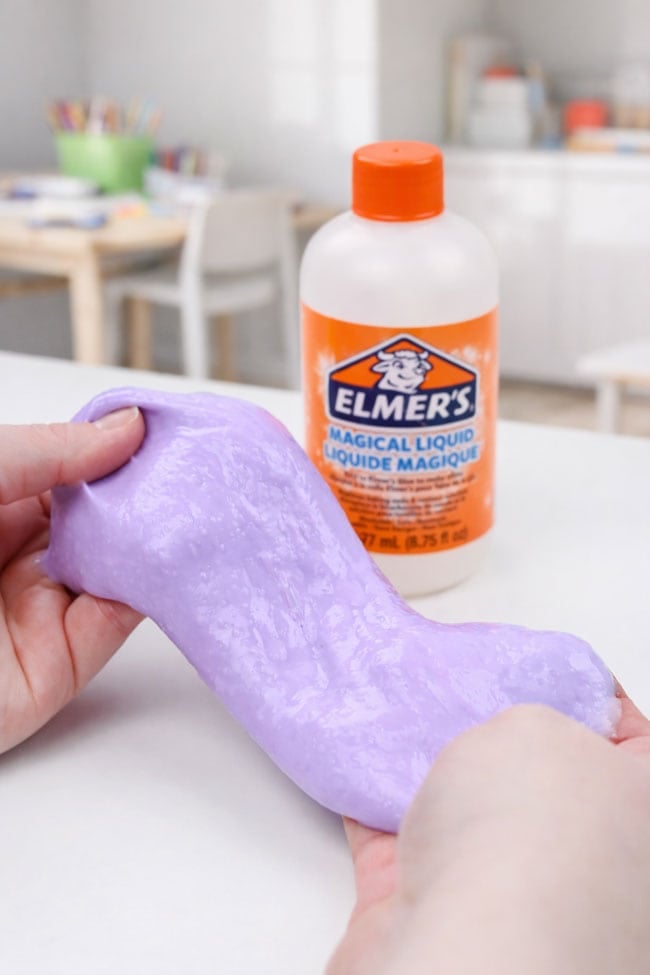 Elmer's Magical Liquid Slime Activator Purple slime made with Elmer's Magical Liquid