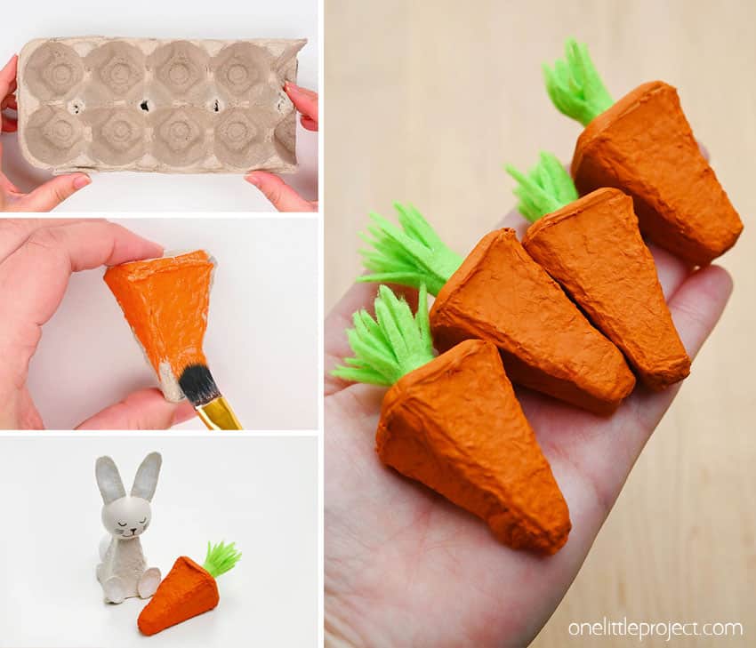 How to Make Egg Carton Carrots DIY egg carton carrot craft