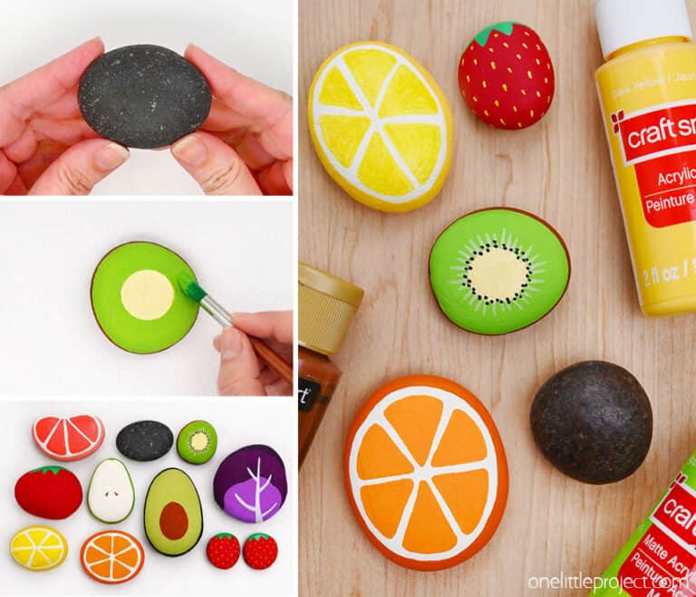 Fruit and Vegetable Painted Rocks – Easy Rock Painting Ideas