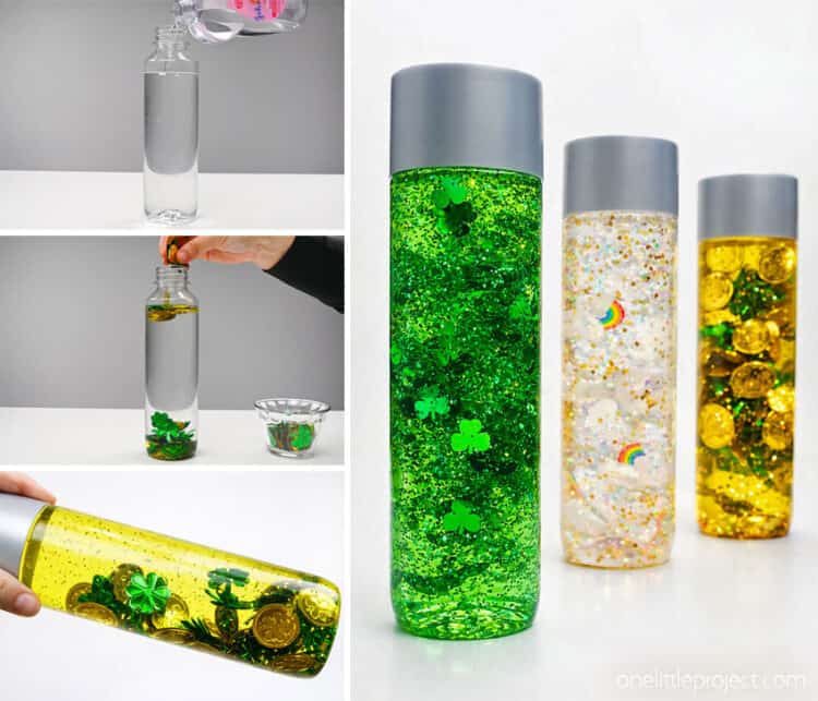 How to Make St. Patrick's Day Sensory Bottles DIY St. Patrick's Day sensory bottles
