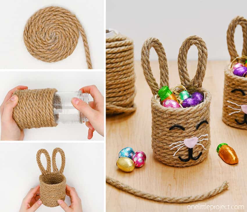 How to Make a Twine Bunny Craft DIY twine bunny basket
