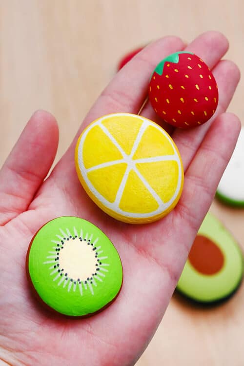 Fruit and Vegetable Painted Rocks – Easy Rock Painting Ideas